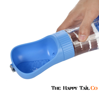 The Happy Tail Co™ Portable 2-in-1 Pet Water Bottle & Food Container - Leak-Proof Travel Dispenser for Dogs & Cats