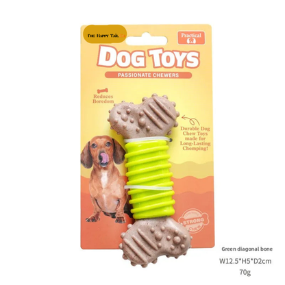 The Happy Tail Co.™ Indestructible Bone-Shaped Dog Chew Toy - Durable TPR Molar Stick