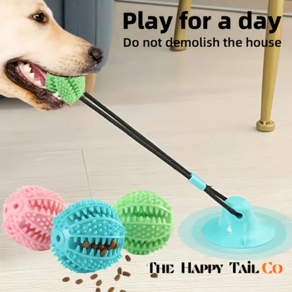 The Happy Tail Co.™ Interactive Dog Suction Cup Tug Toy - Durable Rubber Training & Chew Toy