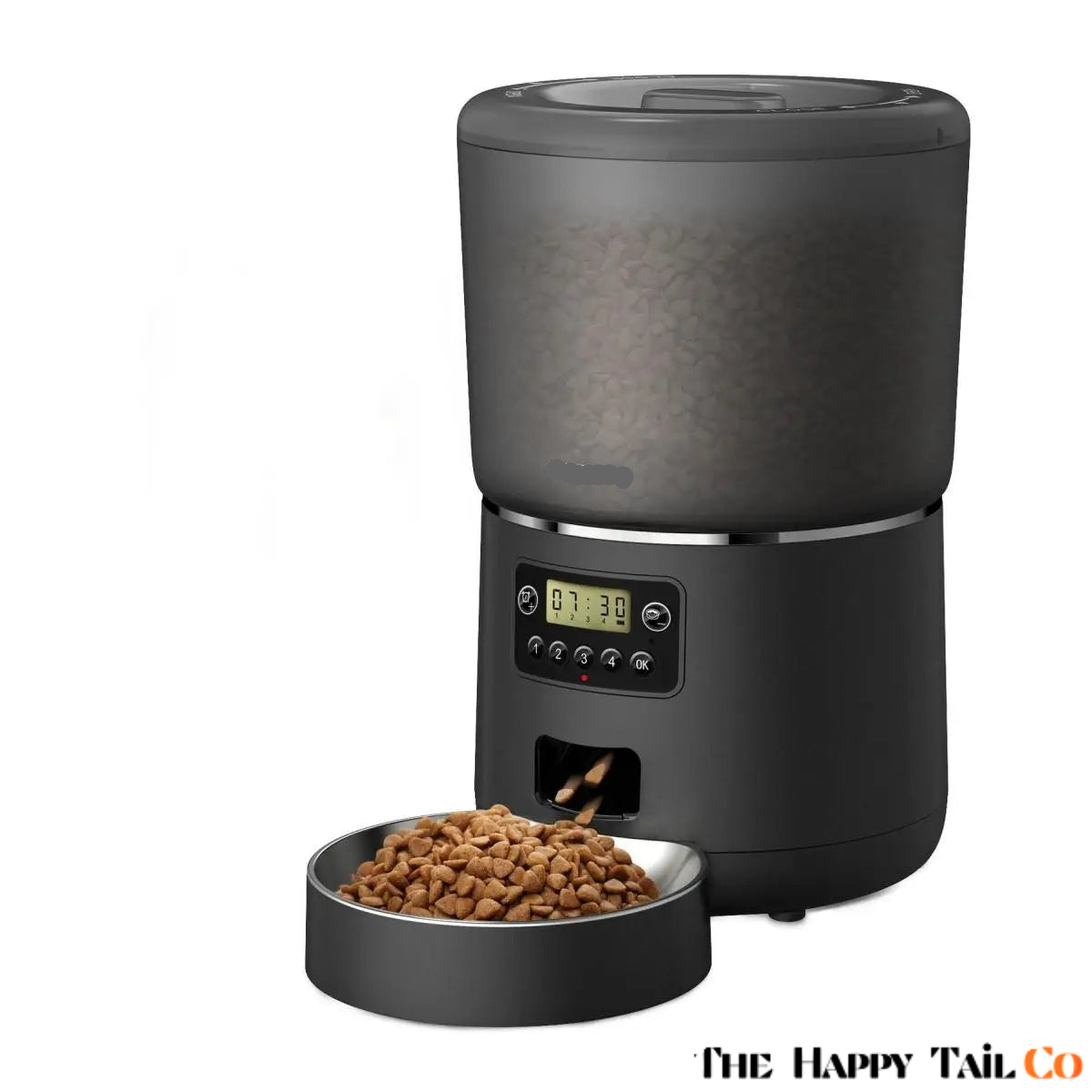 The Happy Tail Co™ Smart Automatic Pet Feeder - 4L Customizable Meal Planner with Stainless Steel Bowl