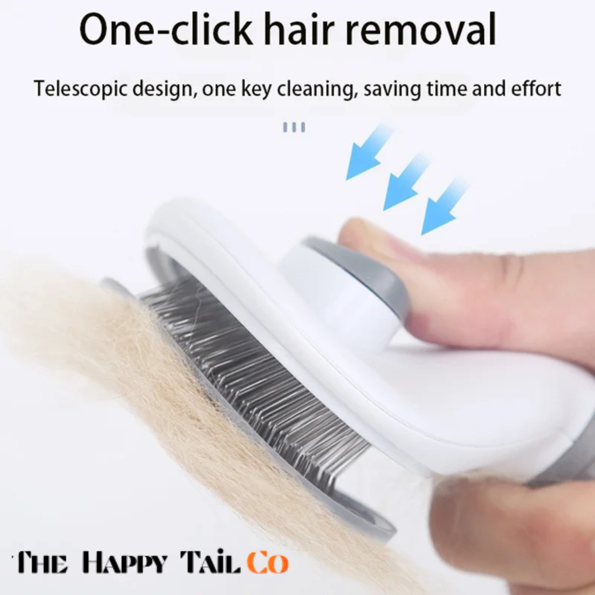 The Happy Tail Co™ One-Click Self-Cleaning Brush - Professional Pet Hair Remover & Soothing Massage Tool