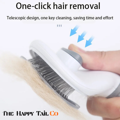 The Happy Tail Co™ One-Click Self-Cleaning Brush - Professional Pet Hair Remover & Soothing Massage Tool