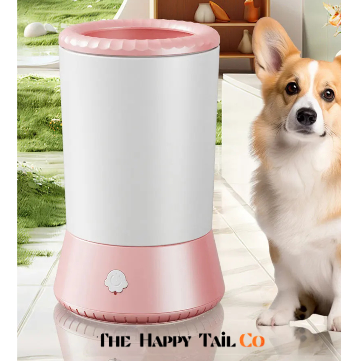 The Happy Tail Co Automatic Pet Paw Washer - USB Rechargeable Electric Dog Paw Cleaner with Soft Silicone Brushes