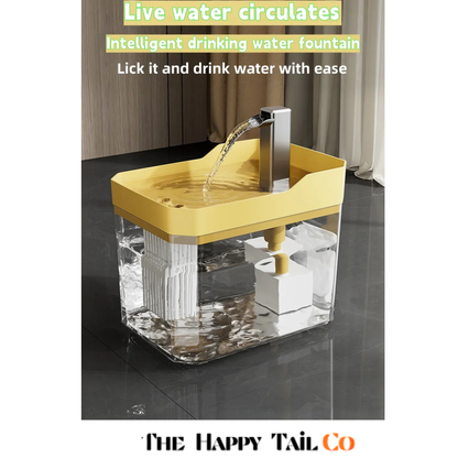 The Happy Tail Co™ Smart Silent Pet Water Fountain - 1.5L Auto Filter Drinking Dispenser for Cats & Dogs