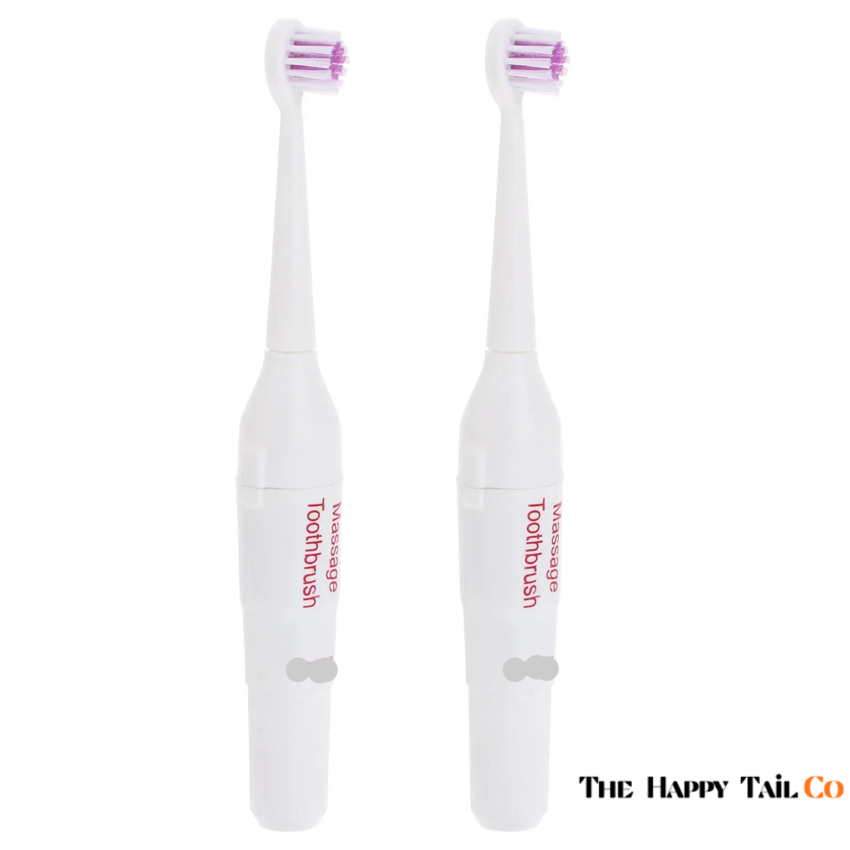 The Happy Tail Co 2Pcs Portable Electric Ultrasonic Toothbrush for Pets - Waterproof & Professional Dental Care Kit
