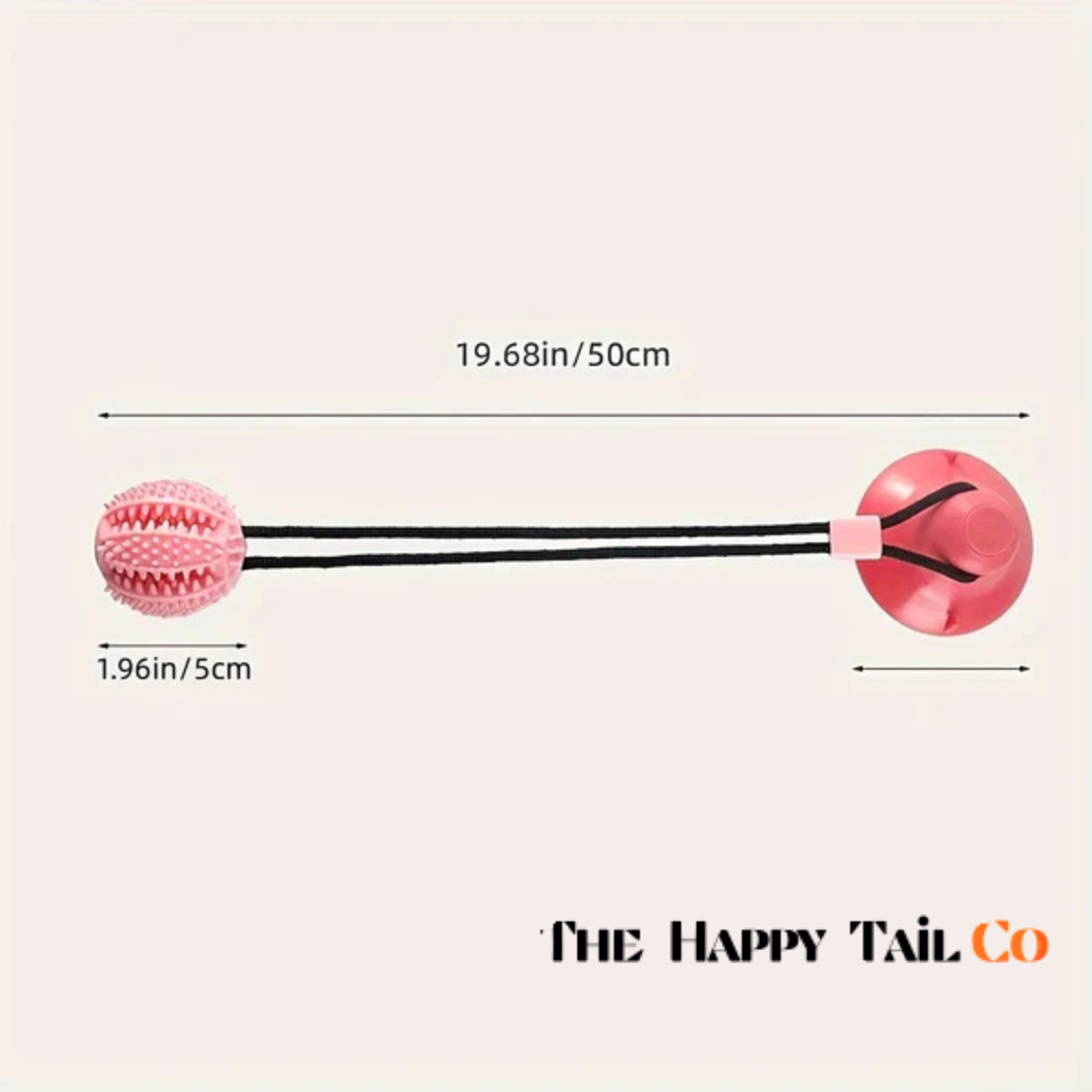 The Happy Tail Co.™ Interactive Dog Suction Cup Tug Toy - Durable Rubber Training & Chew Toy