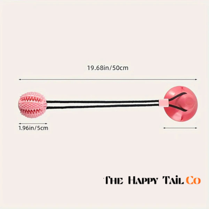 The Happy Tail Co.™ Interactive Dog Suction Cup Tug Toy - Durable Rubber Training & Chew Toy