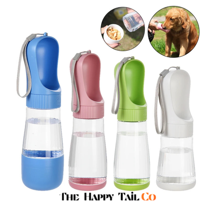 The Happy Tail Co™ Portable 2-in-1 Pet Water Bottle & Food Container - Leak-Proof Travel Dispenser for Dogs & Cats