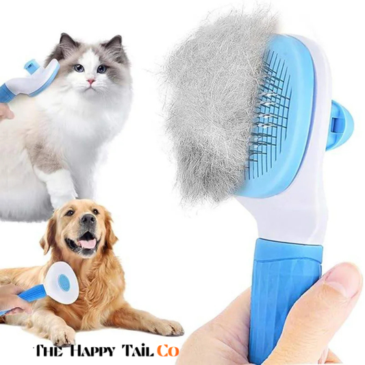 The Happy Tail Co™ One-Click Self-Cleaning Brush - Professional Pet Hair Remover & Soothing Massage Tool