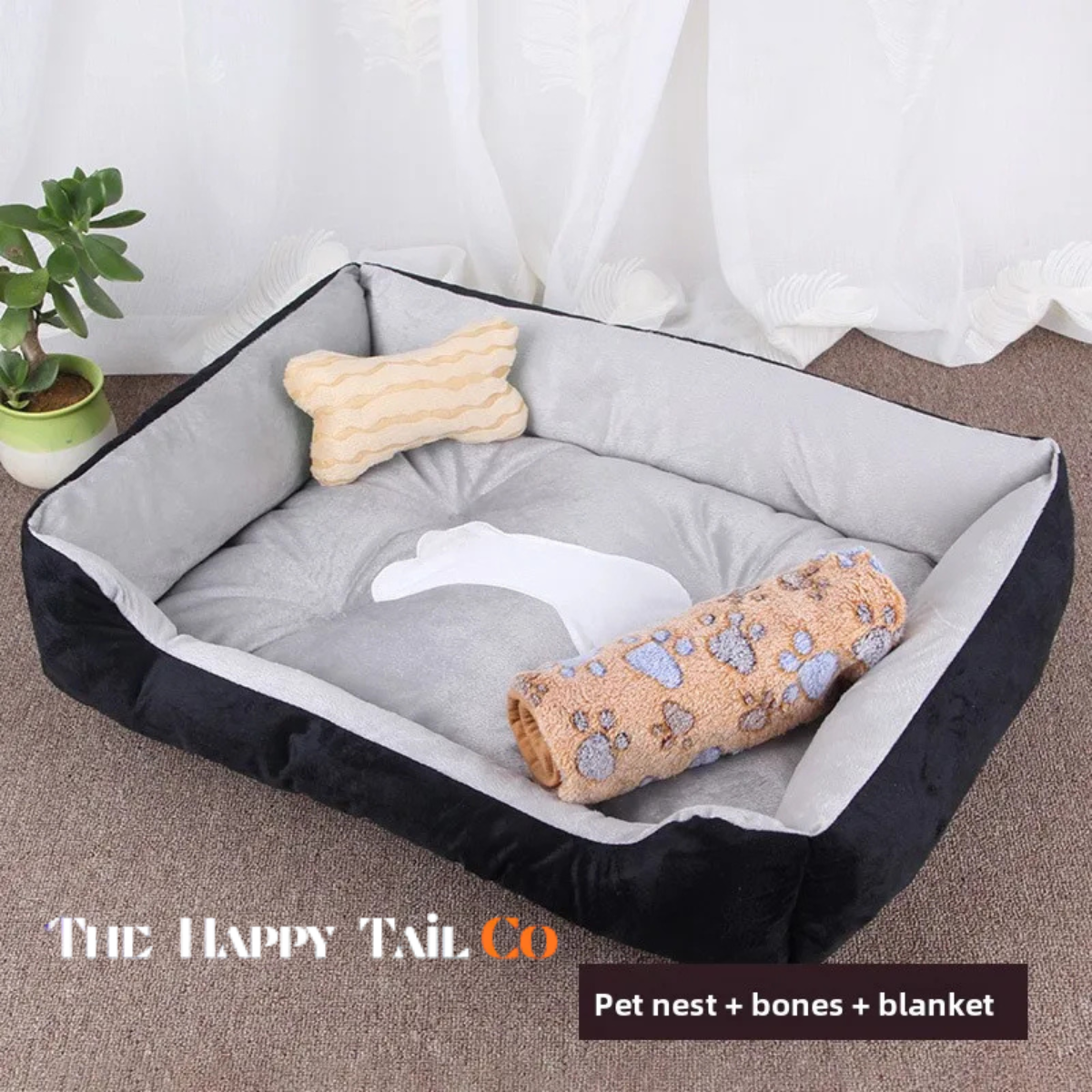 The Happy Tail Co Viral Plush Orthopedic Pet Bed - Warm Donut Cuddle Sofa for Dogs & Cats