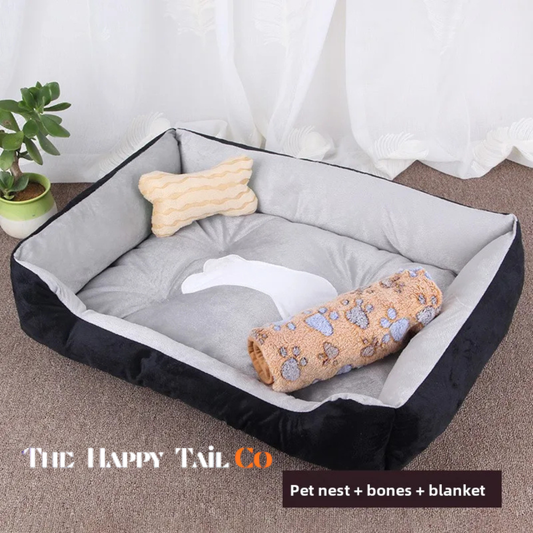 The Happy Tail Co Viral Plush Orthopedic Pet Bed - Warm Donut Cuddle Sofa for Dogs & Cats