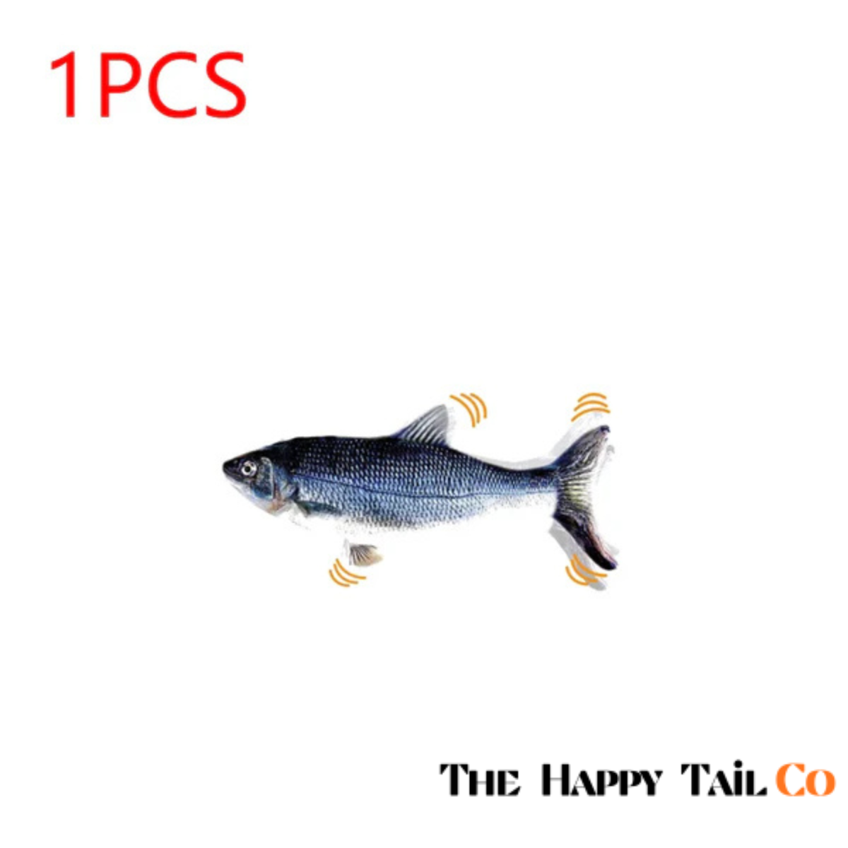 The Happy Tail Co.™ Interactive Flopping Fish Cat Toy - Realistic Motion-Activated Wiggle Fish with Catnip