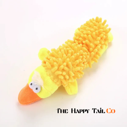 The Happy Tail Co.™ Ultra-Soft Animal Squeaky Chew Toy - Gentle Dental Cleaning Plush for Puppies & Small Breeds