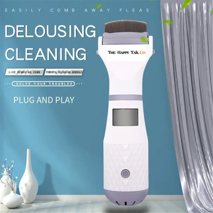 The Happy Tail Co™ Electric Flea & Lice Comb - Chemical-Free Vacuum Suction Pet Grooming & Cleaning Tool