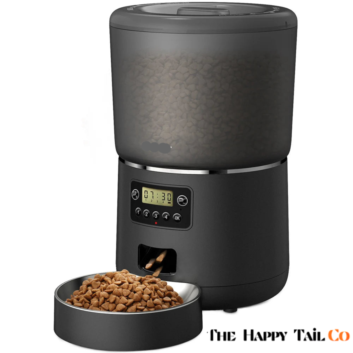The Happy Tail Co™ Smart Automatic Pet Feeder - 4L Customizable Meal Planner with Stainless Steel Bowl