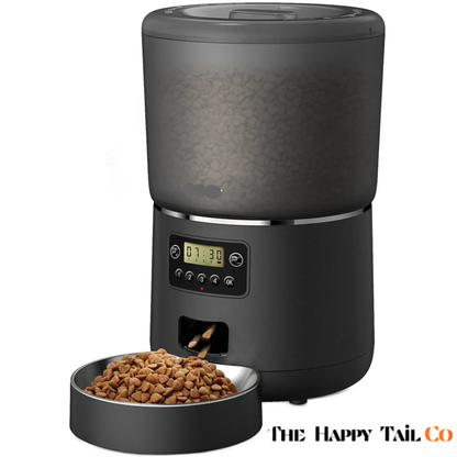 The Happy Tail Co™ Smart Automatic Pet Feeder - 4L Customizable Meal Planner with Stainless Steel Bowl