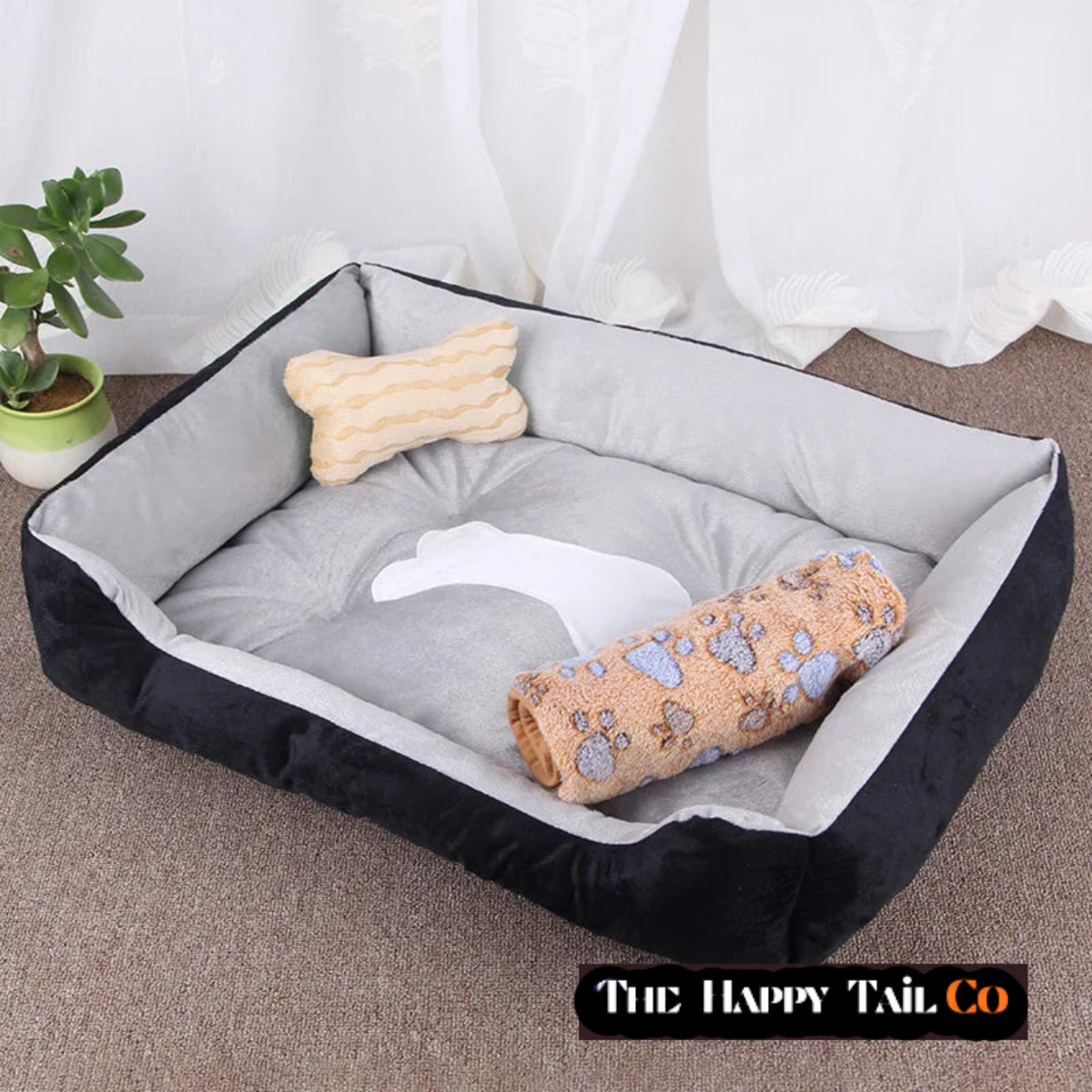 The Happy Tail Co Viral Plush Orthopedic Pet Bed - Warm Donut Cuddle Sofa for Dogs & Cats