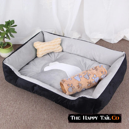 The Happy Tail Co Viral Plush Orthopedic Pet Bed - Warm Donut Cuddle Sofa for Dogs & Cats