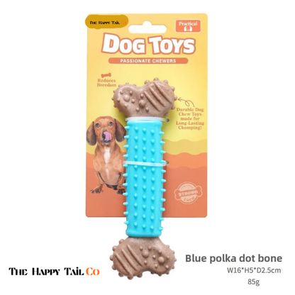 The Happy Tail Co.™ Indestructible Bone-Shaped Dog Chew Toy - Durable TPR Molar Stick